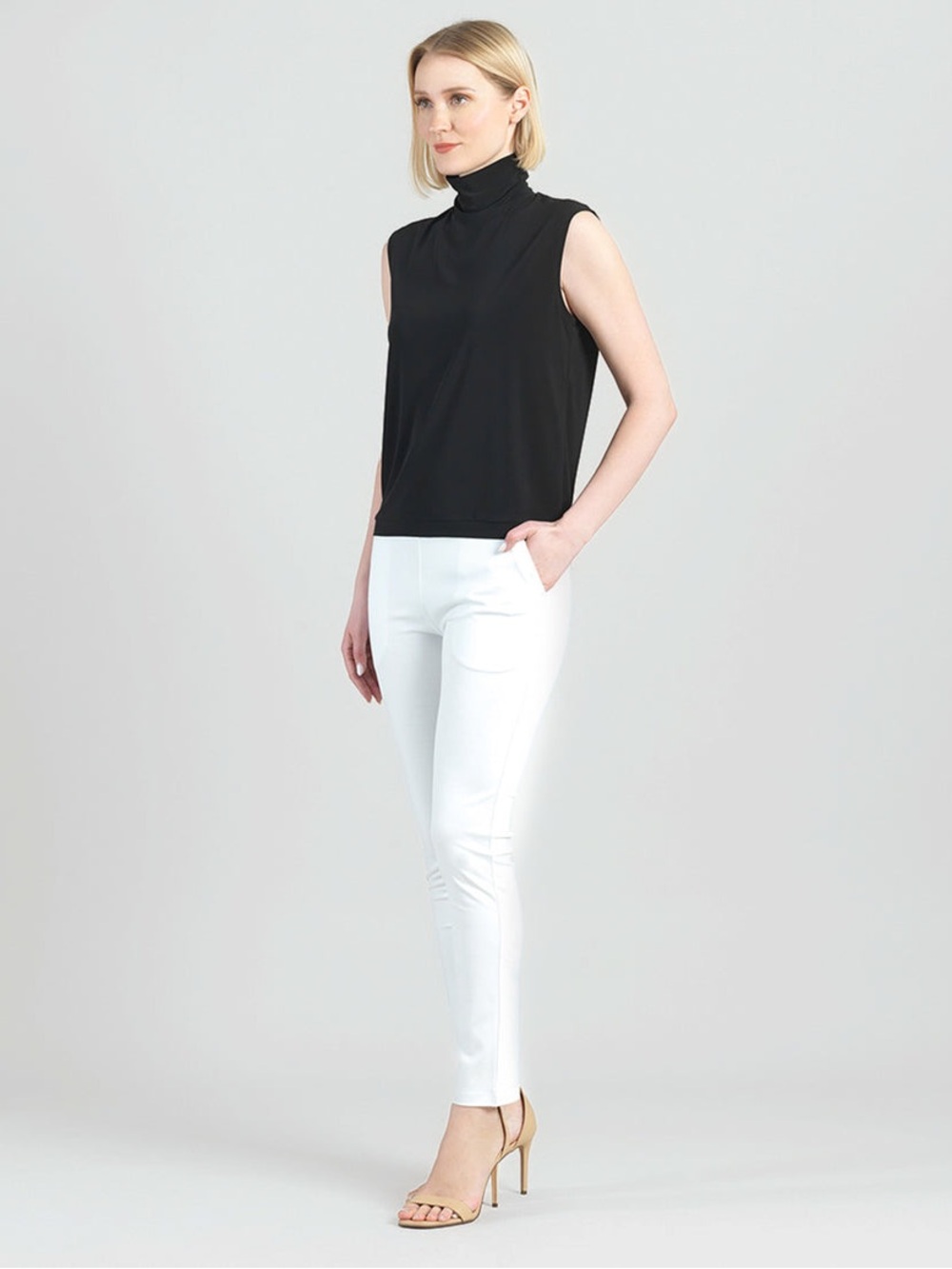 Clara Sunwoo White Straight Leg Pocket Pants Travel Career Size (12) Medium